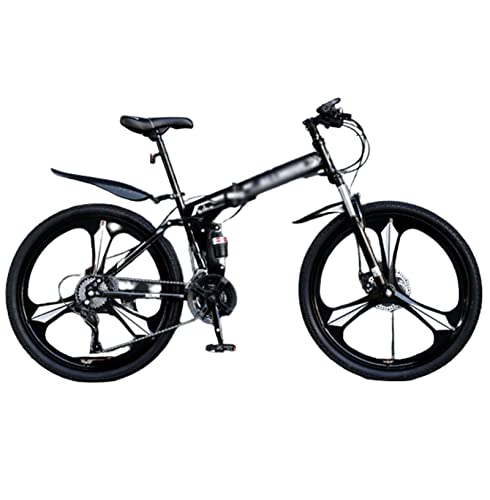 Mountainbike mit variabler Geschwindigkeit, zusammenklappbar, 3 Klingen, Doppelscheibenbremse, Carbon-Stahlrahmen, Unisex (D 26 Zoll) von CASEGO