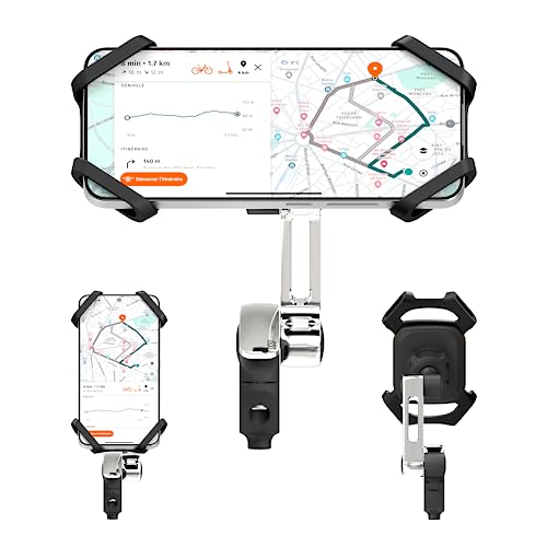 CASR Holder Pro, Universal-Smartphone-Halterung für Lenker, mit Arm für Fahrräder, Roller, Elektroroller, Roller, bis 7 Zoll, Schwarz und Metall von CASR
