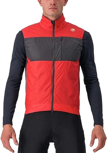 CASTELLI 4522010-642 UNLIMITED PUFFY VEST Jacket Herren POMPEIAN RED/DARK GRAY Größe M von CASTELLI