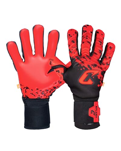 CATCH & KEEP Torwarthandschuhe Splash Bloody Black - Professionelle Torwart-Fußballhandschuhe - 4mm Profi Octopus Grip- hochwertige Neopren-Backhand - Punching Zone 2.0 (Rot/5) von CATCH & KEEP