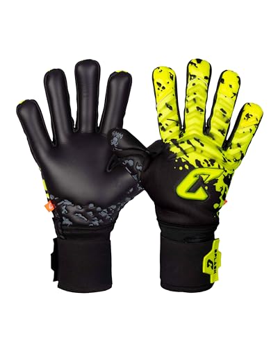 CATCH & KEEP Torwarthandschuhe Splash Soulbeast - Professionelle Torwart-Fußballhandschuhe - 4mm Profi Octopus Grip- hochwertige Neopren-Backhand - Punching Zone 2.0 (Gelb/5) von CATCH & KEEP