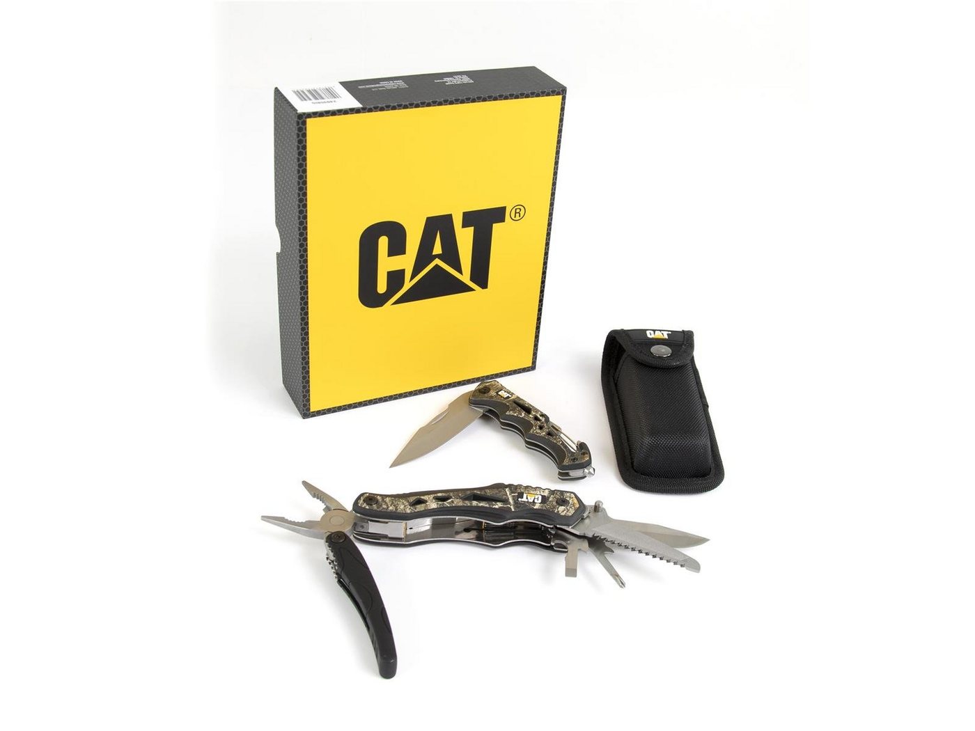 CATERPILLAR Taschenmesser CAT Multitool BOX 2er Set mit 10 in 1 Multitool, Gürteltasche, Taschen, (Set), Glasfasergriff, Klappmesser mit Sicherheitshammer von CATERPILLAR
