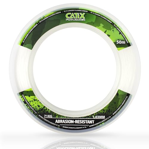 Catix FC-X Leader Fluorocarbon Coated Leader - Vorfach für Welsangler - Abriebfest & Unsichtbar (1,03mm - 71kg - 50m) von CATIX