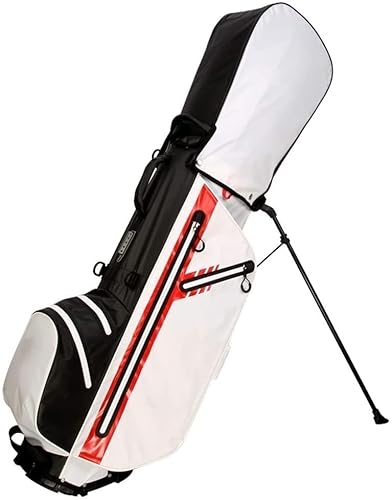 Golf-Standtasche, leichte Golftasche, 4-Wege-Trennwände, wasserdichte Golf-Tragetasche mit Schultergurt, Golfschläger-Tasche, Golfschläger-Sonntagstasche (Black Red) von CAULO