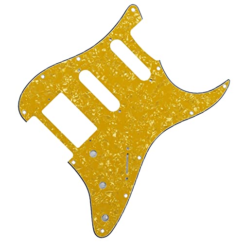 CAZARU Gitarren-Schlagbrett SSH HSS Kratzplatte mit Befestigungsschrauben, gelbes Perlen-Gitarren-Schlagbrett von CAZARU