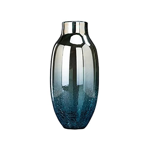 Vasen Blaue galvanisierte Glasvase, Heim-Couchtisch, Büro, Desktop, Restaurant, Dekoration, Vase, handgefertigte Vase, dekorative Blumenvase von CAZARU