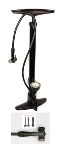 BEE Fahrradpumpe mit Manometer Standpumpe für alle Fahrrad Ventile von CBK-MS