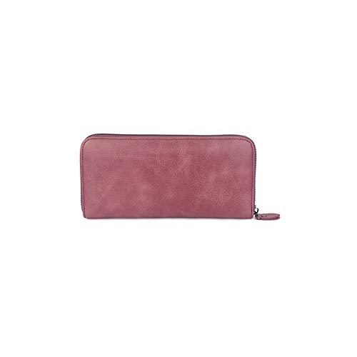 CCAFRET Damen Geldbörse Brieftaschen, Lange Vintage Frauen Reißverschluss Brieftaschen aus echtem Leder Kupplung Geldbörsen, stilvoll, einfach (Color : Pink) von CCAFRET