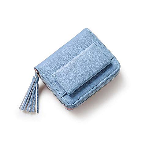 CCAFRET Damen Geldbörse Frauen Kleine Mappen Short Geld Wallets Leder Lady Zipper Geldbörsen Mode-Kartenhalter (Color : Blue) von CCAFRET