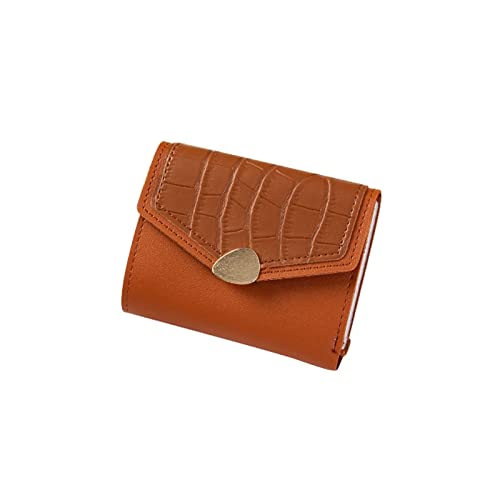 CCAFRET Damen Geldbörse Kleine Brieftasche Weibliche Anti-Degausierung Kleine frische kompakte einfache Damen dünne Multi-Karten-Münz-Geldbörse (Color : Orange) von CCAFRET