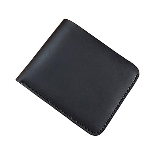 CCAFRET Damen Geldbörse Mens Wallet Leather Genuine Portfolio Wallet Male Bifold Minimalist Wallet Unisex (Color : Black) von CCAFRET
