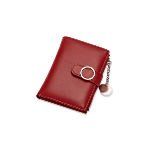 CCAFRET Damen Geldbörse Mode Frauen Geldbörsen Pu. Leder-Reißverschluss-Münz-Geldbörse Mini-Kleintasche-Kartenhalter (Color : Red) von CCAFRET