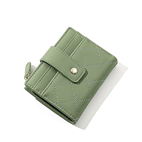 CCAFRET Damen Geldbörse Plaid Kleine Brieftasche Damen Reißverschluss Münze Geldbörse Karten Tasche Brieftasche Weibliche Hand Geldbörse Dame (Color : Green) von CCAFRET