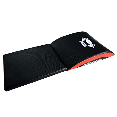 CCLIFE Abdominal Trainer Mat Abmat Sit Up Ab Matte Bauchmatte Fitnessmatte für Bauchtrainer AbMatte AbMatt Ab Crunch Bauchtraining, Schwarz:Rot mit Sitzkissen von CCLIFE