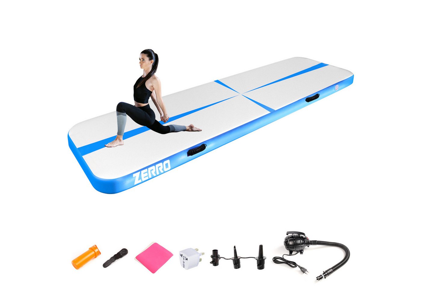 CCLIFE Turnmatte Tracking Matte 5m Turnmatte Aufblasbar klappbar mit Luftpumpe 20 cm von CCLIFE
