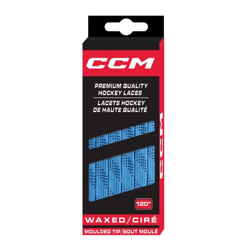 CCM Hockey Gewachste geformte Schnürsenkel (Columbia Blue/Navy, 274,3 cm) von CCM Hockey