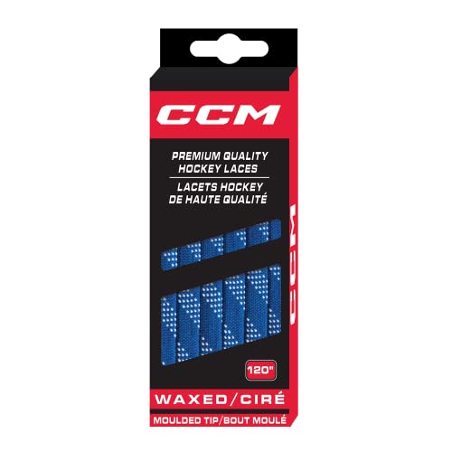 CCM Hockey Gewachste geformte Schnürsenkel (Königsblau/Weiß, 243,8 cm) von CCM Hockey