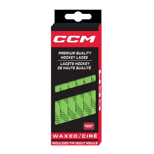 CCM Hockey Gewachste geformte Schnürsenkel (Limettengrün/Schwarz, 243,8 cm) von CCM Hockey
