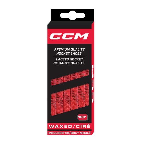 CCM Hockey Gewachste geformte Schnürsenkel (Rot/Schwarz, 213,4 cm) von CCM Hockey