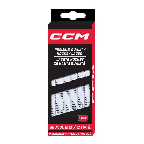 CCM Hockey Gewachste geformte Schnürsenkel (Weiß/Schwarz, 330,2 cm) von CCM Hockey