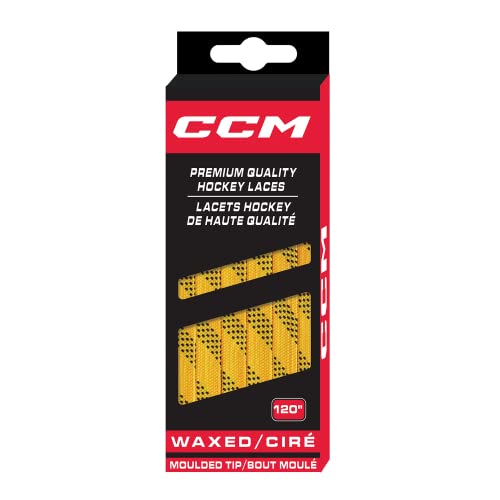 CCM Hockey Gewachste geformte Schnürsenkel (gelb/schwarz, 183 cm) von CCM Hockey
