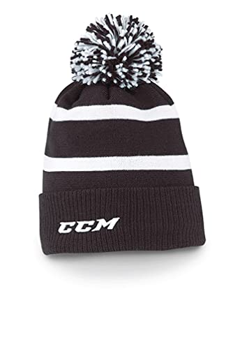 CCM Herren Wintermützen Team Fleece Cuffed Pom Knit schwarz Einheitsgröße von CCM