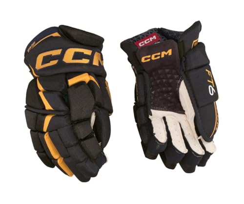 CCM Jetspeed FT6 PRO Eishockey Handschuhe Senior (Navy/Sonnenblume, Größe: 14") von CCM