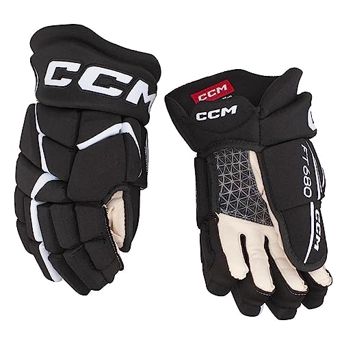 CCM Jetspeed FT680 Eishockey Handschuhe Junior (Schwarz/Weiß, Größe: 12) von CCM