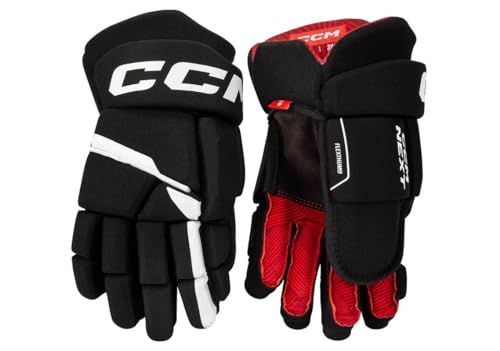 CCM Next Eishockey Handschuhe Senior (Schwarz/Weiß, Größe: 14) von CCM
