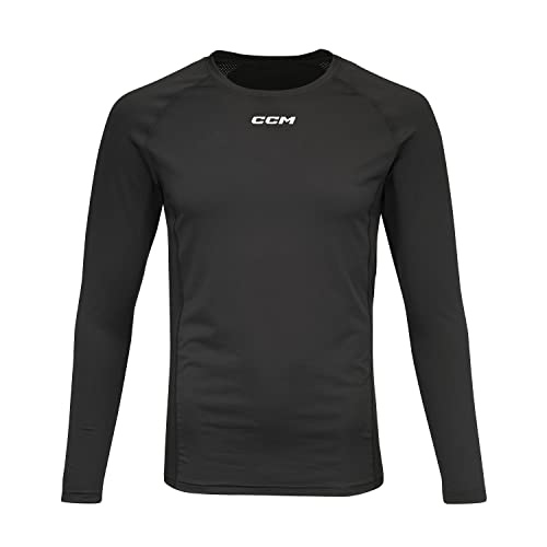 CCM Performance Compression Langarm-Top für Herren (Größe: XL, Schwarz) von CCM