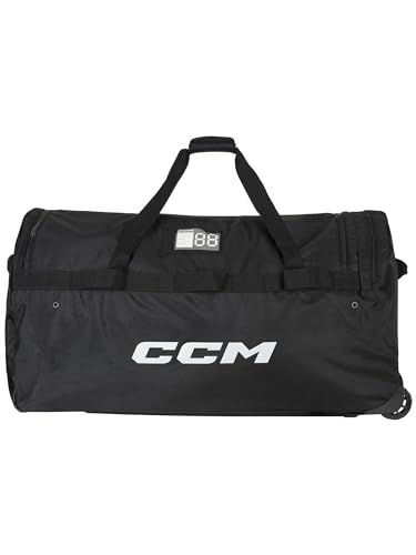 CCM Pro Goalie Wheeled Bag, Black, 44” (112 x 61 x 61 cm), Three All-Terrain Wheels, Polyester Fabric, Tarpaulin Reinforcement, Player ID Pocket von CCM