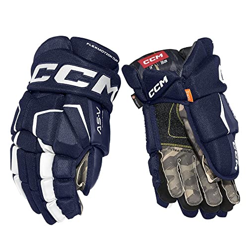 CCM Tacks AS-V Pro Senior Hockey Gloves (13'', Navy/White) von CCM