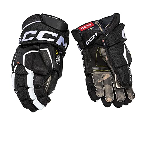 CCM Tacks AS-V Pro Senior Hockey Gloves (15'', Black/White) von CCM