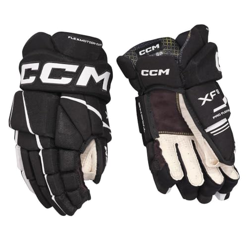 CCM Tacks XF80 Senior Eishockey Handschuhe (Schwarz/weiß, 13 Zoll) von CCM
