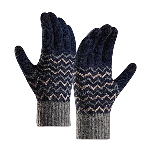 Herrenhandschuhe mit Fleece, kältebeständig, warme Handschuhe mit Fingersieb-Strickhandschuhen Leder Handschuhe Lang von CCOOfhhc