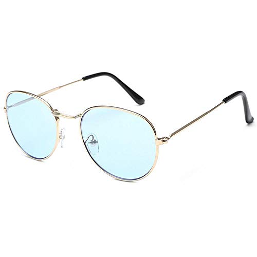 CCTYJ Einfache Sonnenbrille UV400 protectionLadies Fashion Sonnenbrille Herren Sun Vintage Round Frame - Hellblau von CCTYJ