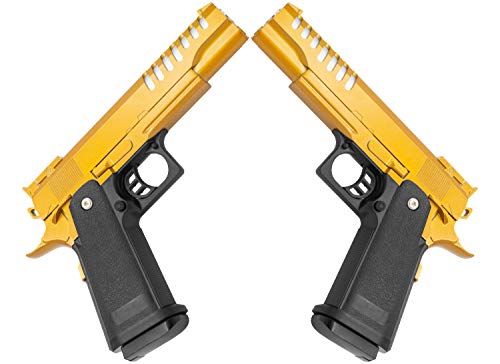 Softair Gun Airsoft Pistole + Munition | Cadofe V17-Gold. Profi Vollmetall | 22cm. Inkl. Magazin & unter 0,5 Joule (ab 14 Jahre) von CDF