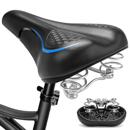 CDYWD Fahrradsattel mit Eingebauter Federung für Herren & Damen, Bequem Weich Ergonomisch Memory Foam Fahrradsitz, Fahrradsättel für Rennrad, MTB, Tourenrad, Gravel Bike, Cityrad, Ebike, Heimtrainer von CDYWD