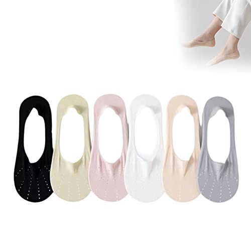 CEAeis Atmungsaktive Eisseidensocken, leichte Low-Cut-No-Show-Socken für Damen, dünne No-Show-Socken (6 Pairs-A) von CEAeis