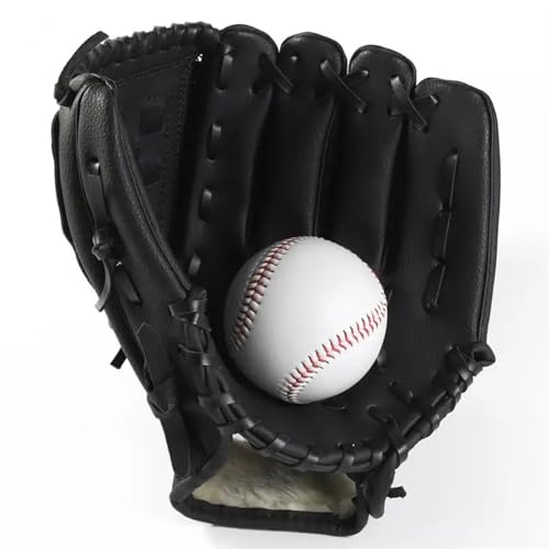 CEHJZQRPL 1 STÜCKE Reinem Leder Erwachsene Kinder Baseball-Training Verdickte Dämpfung Infield Pitcher Sport Batting Handschuhe(Black11.5 inch) von CEHJZQRPL