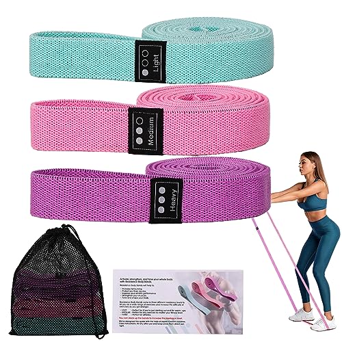 CEILIWEN Fitness Bänder [3er Set], Resistance Bands Lang mit 3 Widerstandsstufen, Widerstandsbänder Lang Set Fitnessband für Frauen/Männer Krafttraining, Yoga, Pilat, Fitness von CEILIWEN