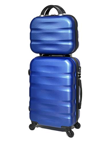 CELIMS ABS Koffer Größe Kabine und Kosmetikkoffer, Blau (5806), S von CELIMS
