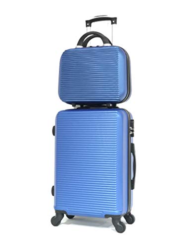 CELIMS ABS Koffer Größe Kabine und Kosmetikkoffer, Blau (5859), S von CELIMS