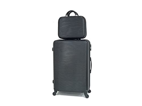 CELIMS - Leichter Koffer, zugelassen von 100+ Fluggesellschaften für eine Reise mit Vertrauen, Schwarz , Grande 75 cm + Vanity 14 Pouces von CELIMS