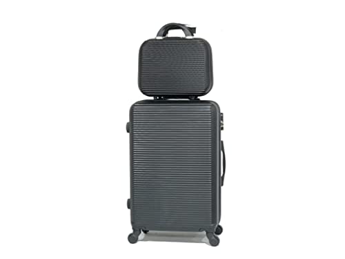 CELIMS - Leichter Koffer, zugelassen von 100+ Fluggesellschaften für eine Reise mit Vertrauen, Schwarz , Moyenne 65 cm + Vanity 14 Pouces von CELIMS