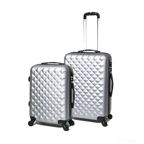 CELIMS - Reisekoffer mit 360 Grad drehbaren Rollen, grau, Duo de 2 valises ( Cabine + Moyenne ), Hartschalenkoffer von CELIMS