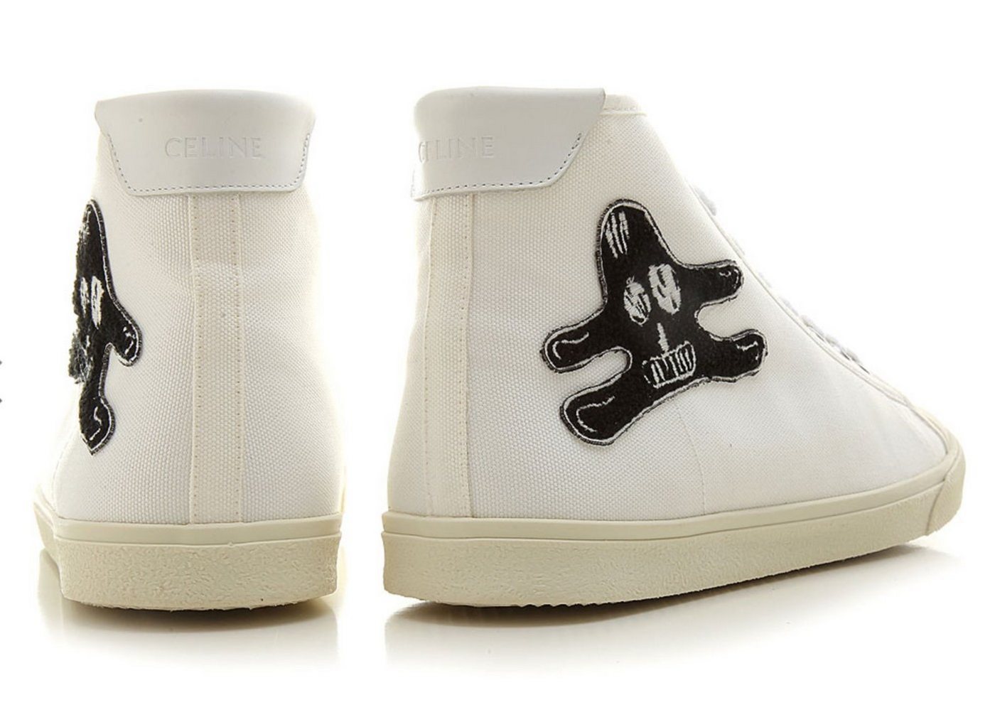 CELINE Celine x Andre Butzer White High-Top 'Blank' Canvas Rich Kid Sneakers Sneakerboots von CELINE