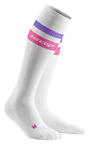 CEP - 80's Compression Socks für Herren | 80er Jahre Laufsocken mit Kompression in weiß/pink-lila | Größe V von CEP