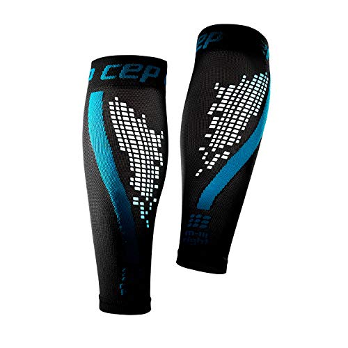 CEP - Nighttech Calf Sleeve 2.0 Reflektierende Beinstulpen/Wadenschoner für Damen, Socken für präzise Wadenkompression, Unisex, WS4L0, blau, V von CEP