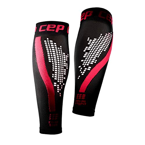 CEP - Nighttech Calf Sleeve 2.0 Reflektierende Beinstulpen/Wadenschoner für Damen, Socken für präzise Wadenkompression, Unisex, WS4L0, Rose, V von CEP